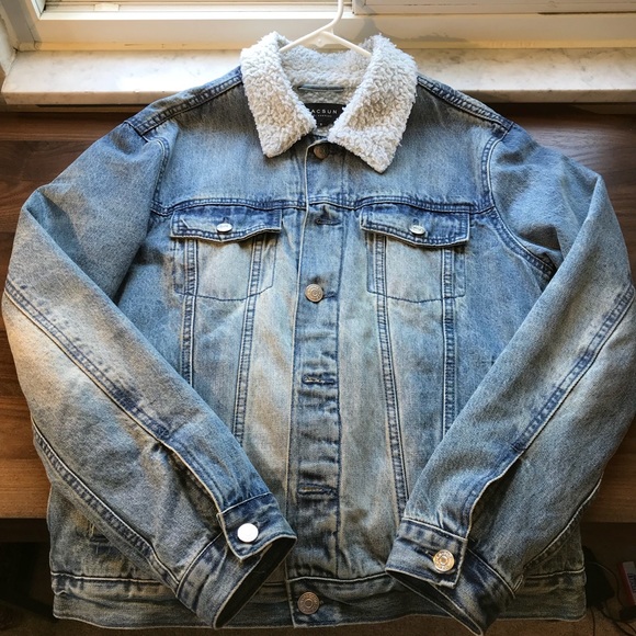 pacsun denim sherpa jacket